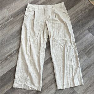 GAP Beige Wide Linen Trousers Sz 10P